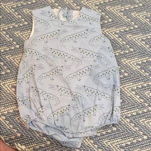 Little English Alligator Print Bubble - Light Blue
